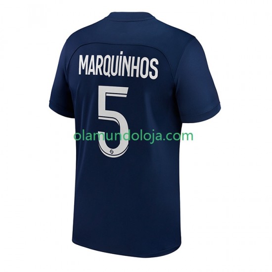 Camisola Paris Saint-Germain Marquinhos 5 Homem Equipamento Primeiro 2022-2023 Manga Curta